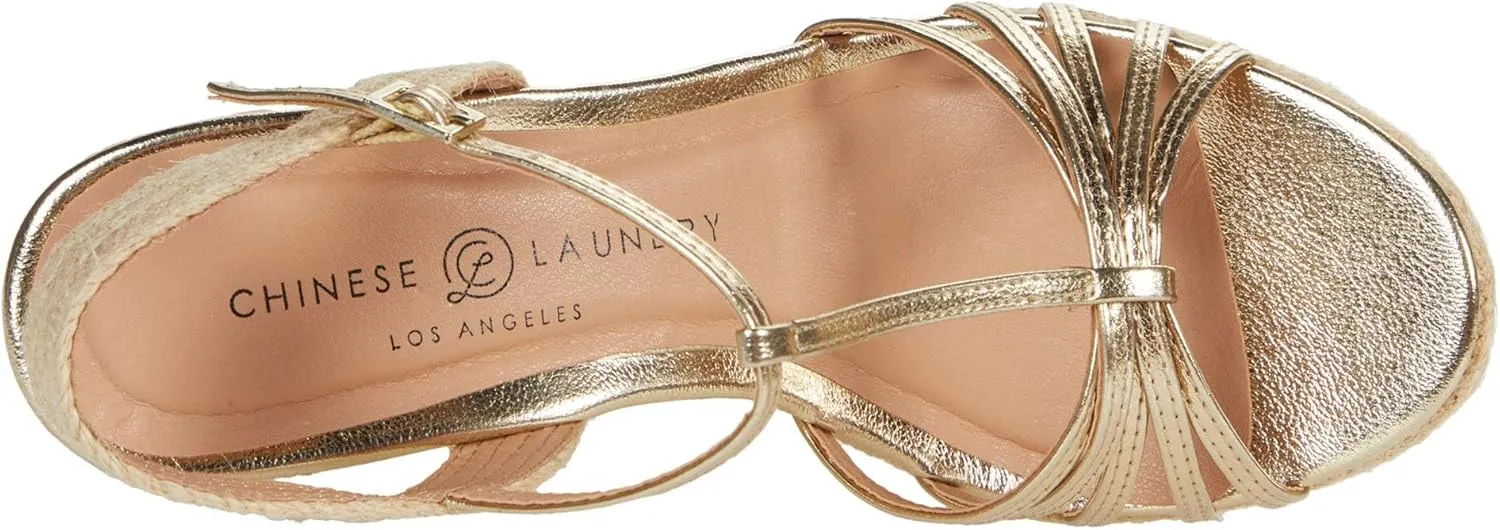 Chinese Laundry Womens Evie Espadrille Platform Casual Sandals Casual High Heel 3" & Up - Gold