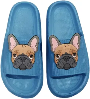 Cloud Slides for Women Men Cute French Bulldog Slippers Pillow Dog Animal Cloud Slide Sandals Non-Slip Shower Couple Shoes