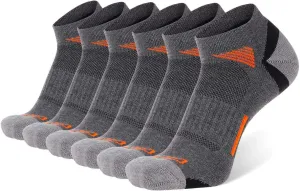 COOVAN Mens Ankle Athletic Socks Low Cut Cushioned Breathable Running Sports Socks 6 Pack