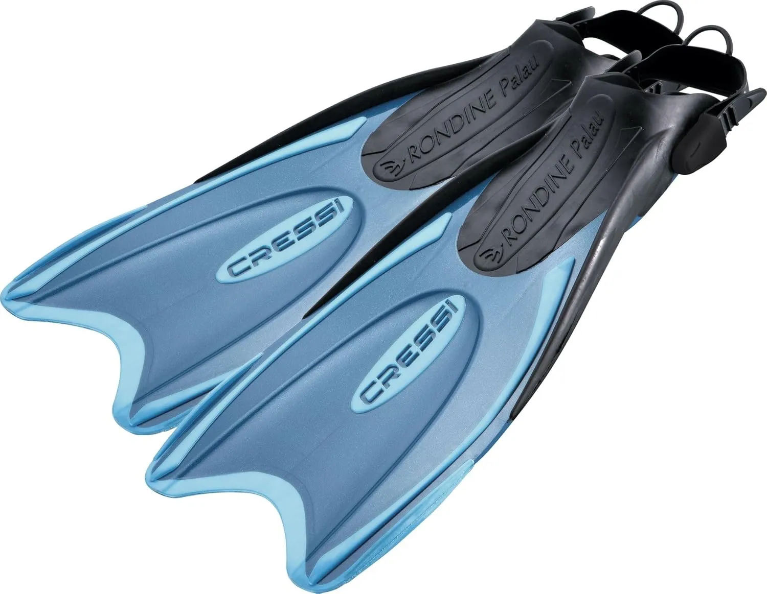 Cressi Palau Adjustable Open Heel Snorkeling Swim Fins Blue