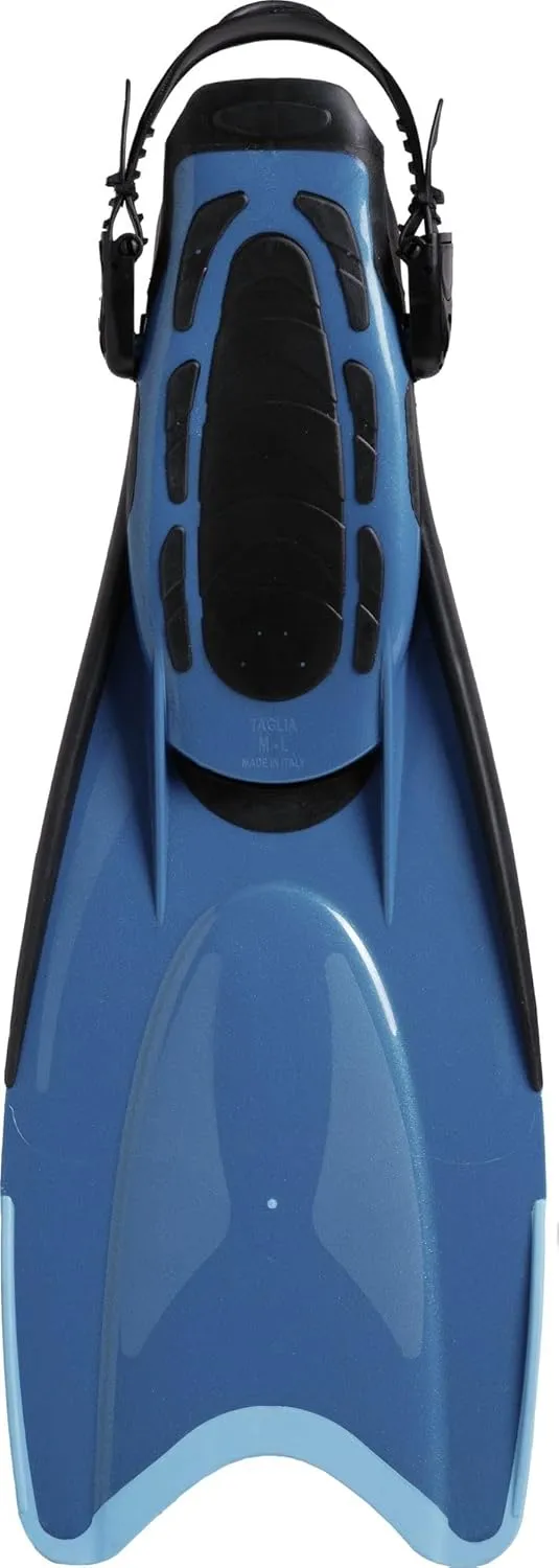 Cressi Palau Adjustable Open Heel Snorkeling Swim Fins Blue