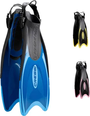 Cressi Palau Adjustable Open Heel Snorkeling Swim Fins Blue