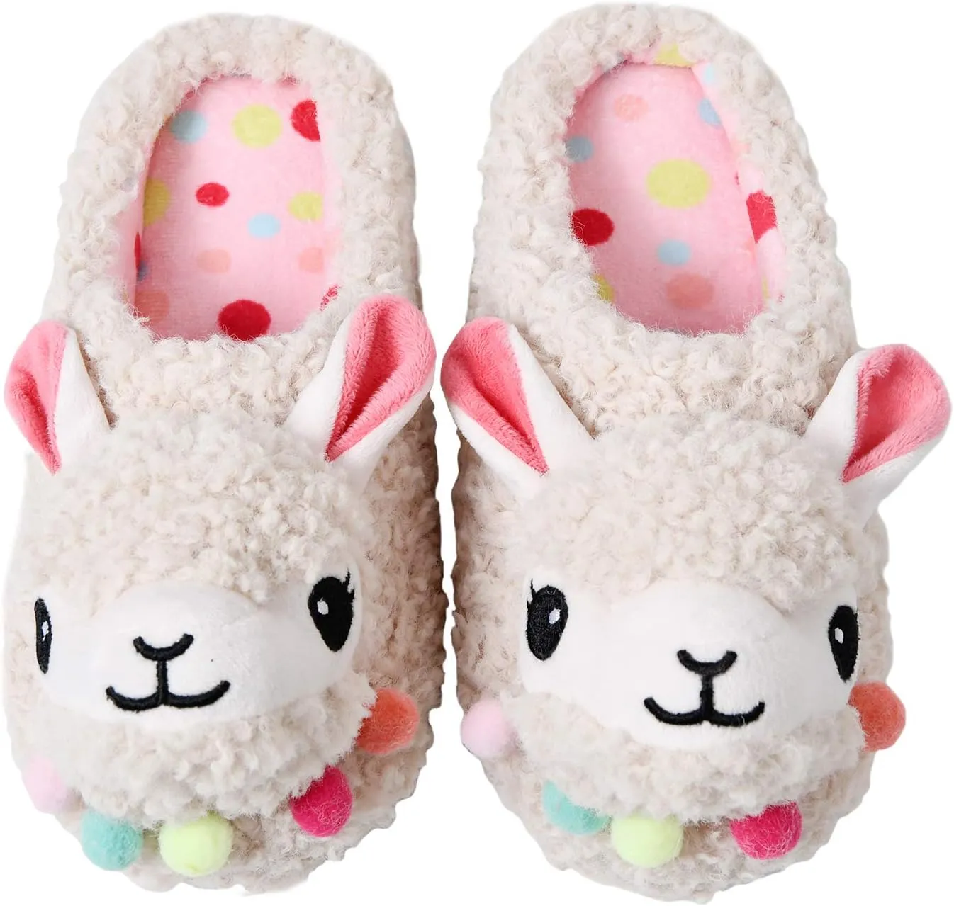 Cute Animal Slippers - Soft Fuzzy Alpaca & Llama Memory Foam for Women - Indoor Warm Non-Slip Bedroom Slippers