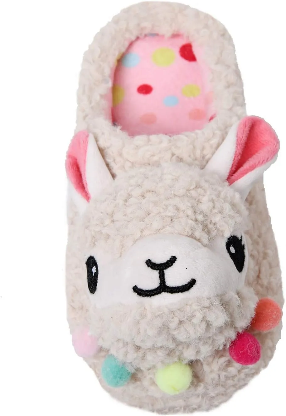 Cute Animal Slippers - Soft Fuzzy Alpaca & Llama Memory Foam for Women - Indoor Warm Non-Slip Bedroom Slippers
