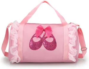 Cute Ballet Dance Backpack Tutu Dress Dance Bag Dance Bag for Girls Waterproof Small Duffle Bag for Kids Ballet Bags for Girl (Pink)