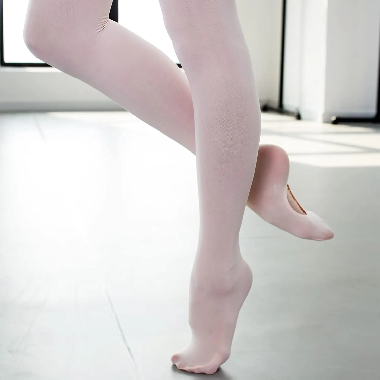 DANCEYOU Dance Tights for Women 2 Pairs Convertible Girls' Ballet Tights Opaque Leggings for Toddler, Kids and Adults