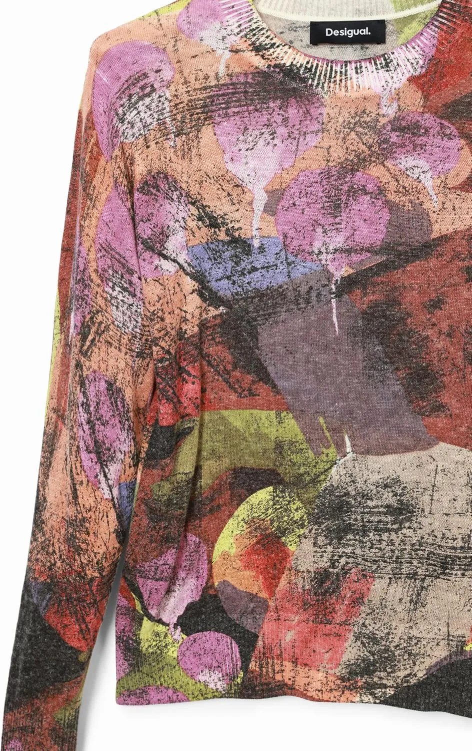 Desigual Women's Woman Flat Knit Thin Gauge Pullover