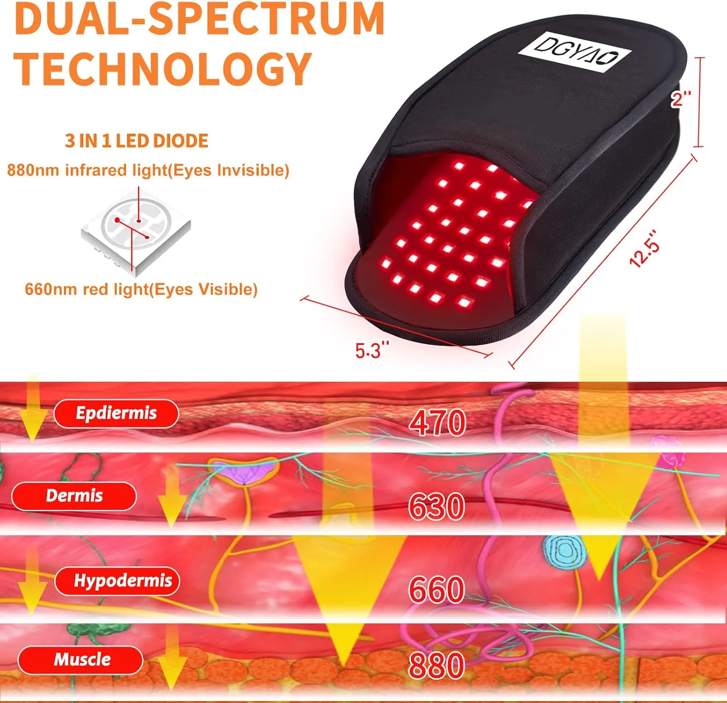 DGXINJUN Red Light Therapy for Foot Infrared Light Therapy Slipper Feet Toes Instep FDA Cleared LED Wearable Body Device with Pulse Mode (2 Pads）