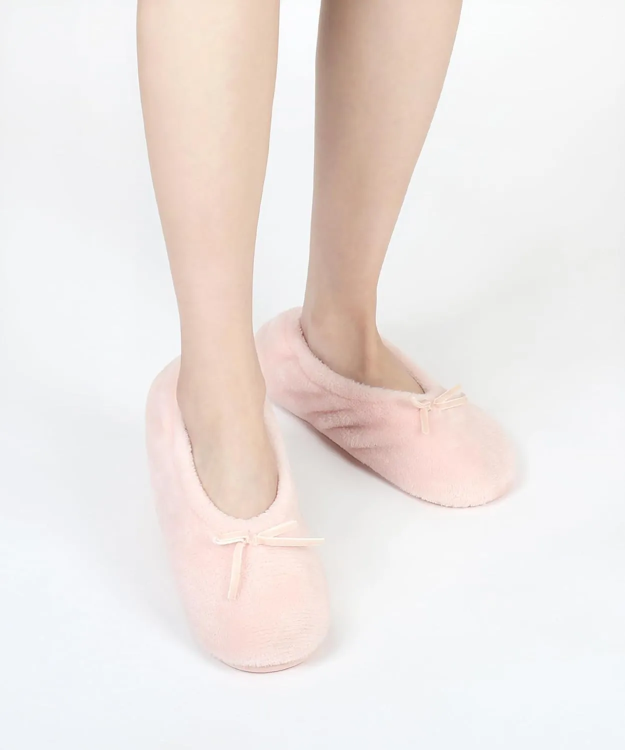 DICUIRD Ballerina House Slippers for Women, Anti-Skid Comfy Warm Ballet Style Slippers