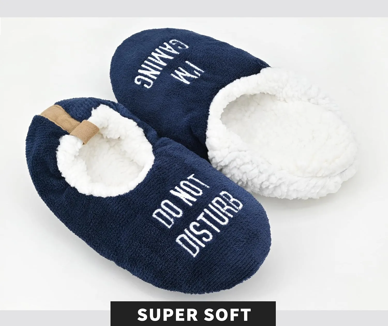 DICUIRD Mens Slipper Socks With Non Skid Bottoms, Warm Slipper Socks With Grippers For Men, Fuzzy House Fabric Slippers