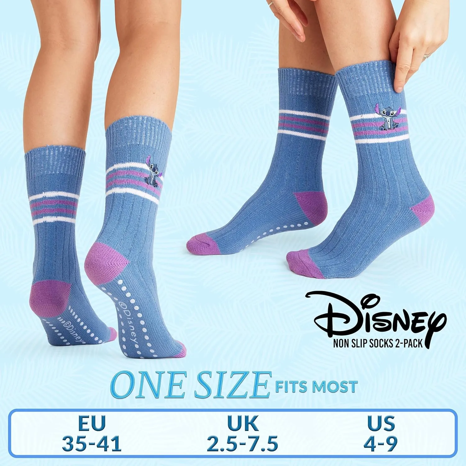 Disney Stitch Bed Socks for Women Teenagers Warm Baby Yoda Slipper Socks Non Slip One Size Stitch Gifts