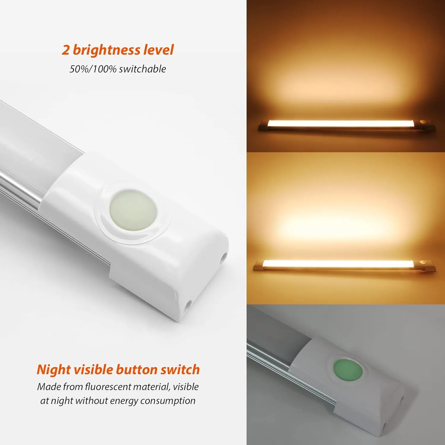 Dream lighting 12 Volts LED Under Cabinet Strip Light with Switch 12 inch Slim Line Light for RV, Camper and Motorhome, 5.4W, 400 Lumens 2-Phased 3000K Warm White Lighting (1 Light)