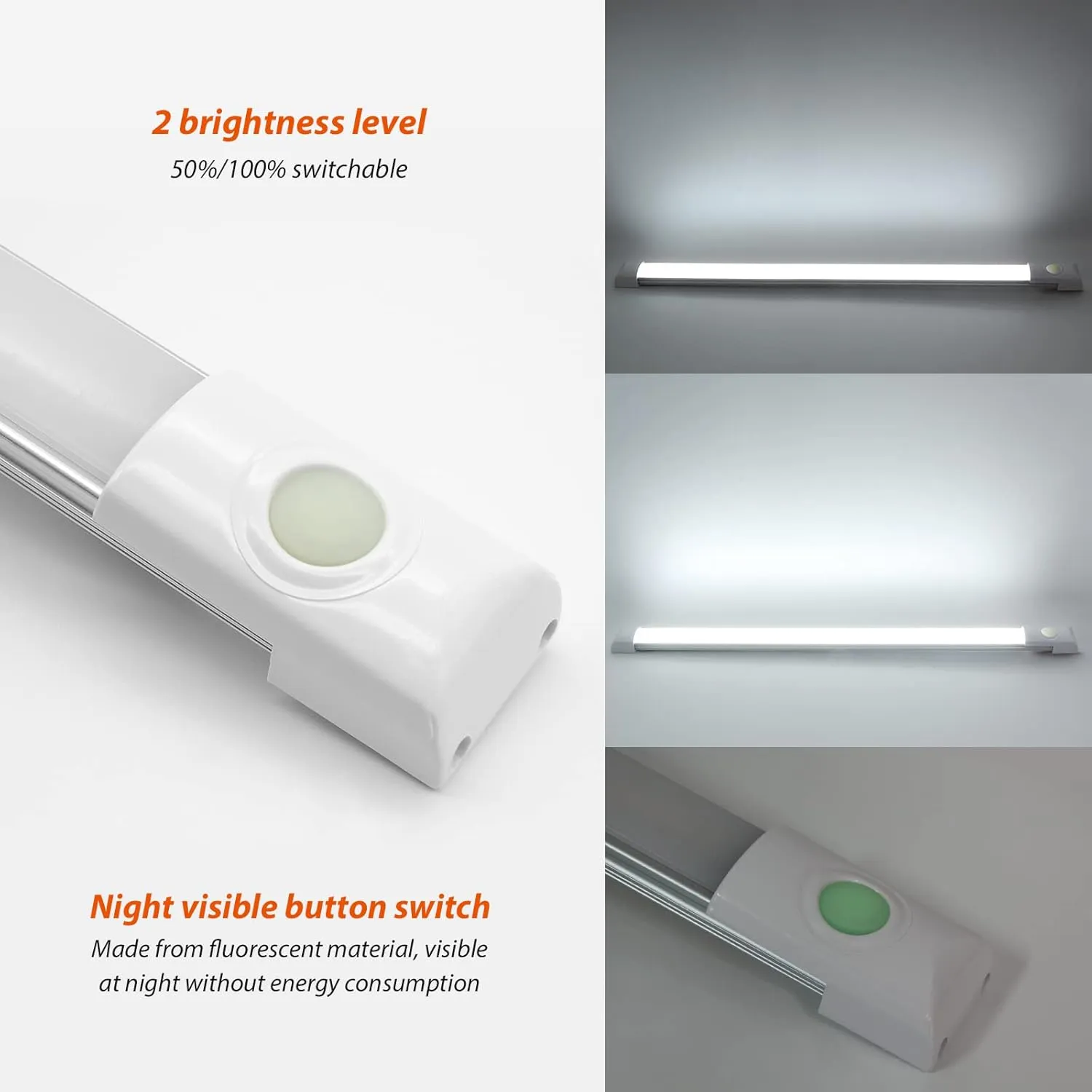 Dream lighting 12v Interior LED Light Bar RV Interior Vanity Light Strip Kitchen Ceiling Cabinet Slim Light Cool White Lighting 18 inches