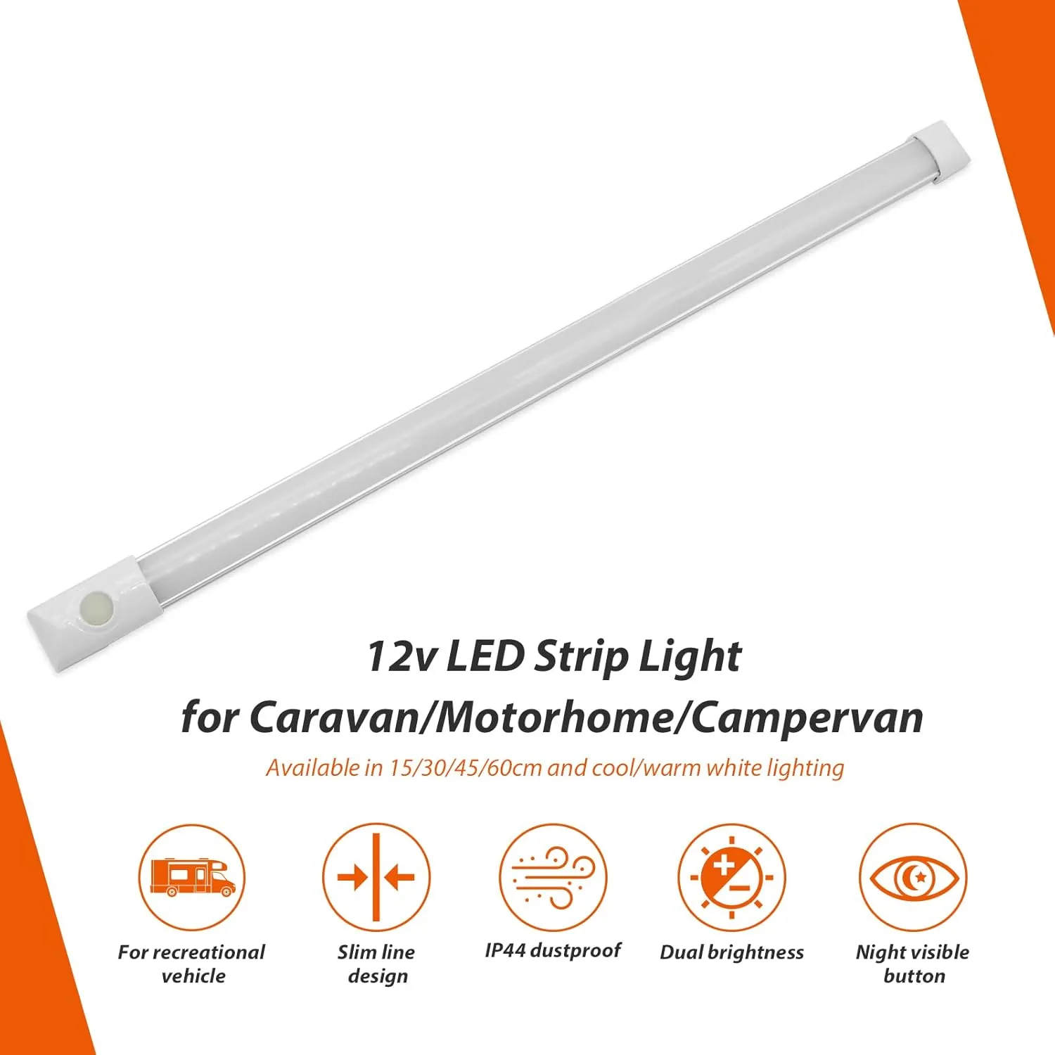 Dream lighting 12v Interior LED Light Bar RV Interior Vanity Light Strip Kitchen Ceiling Cabinet Slim Light Cool White Lighting 18 inches