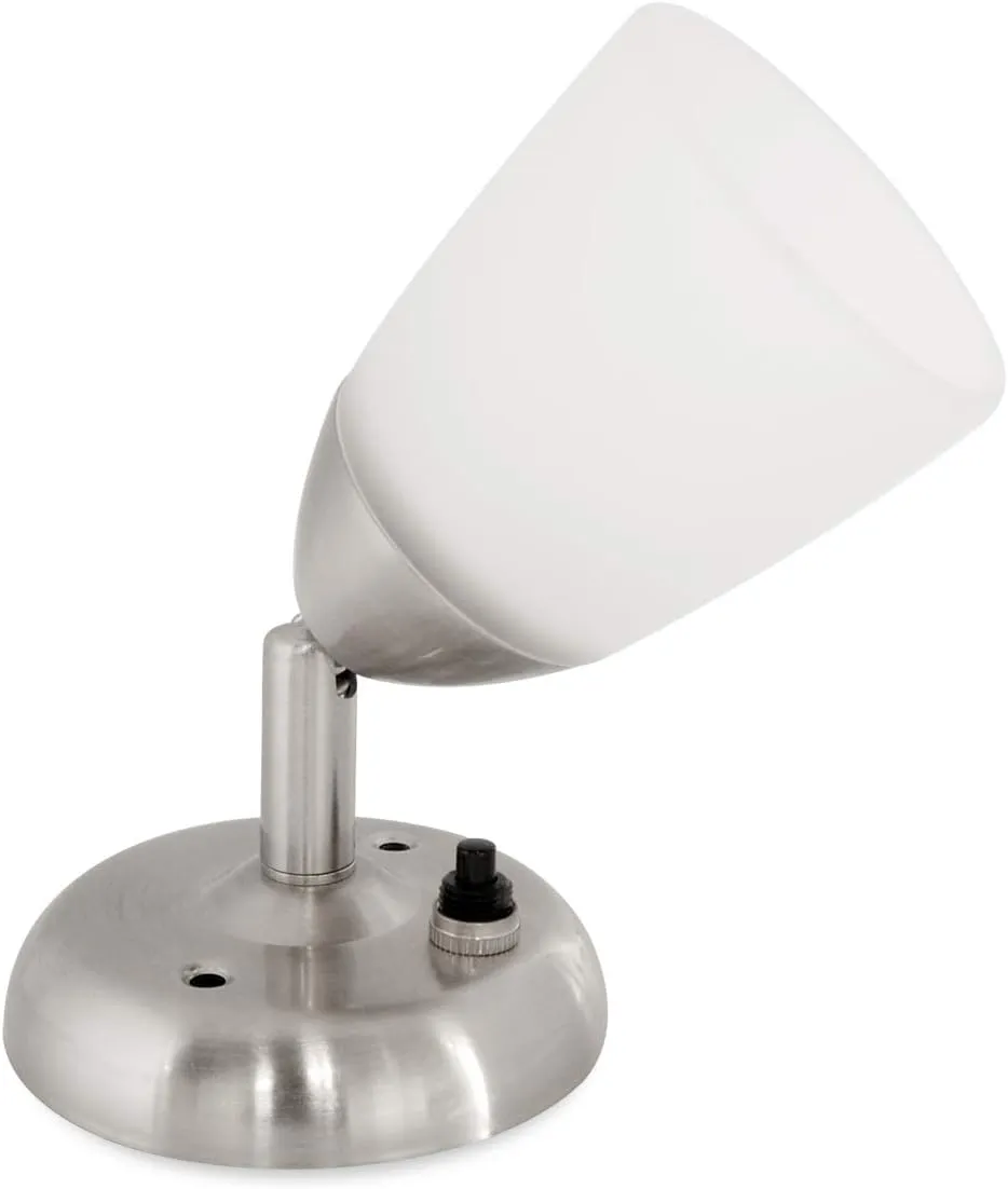 Dream lighting RV Interior 12 Volt LED Reading Lights with Switch Glass Shade Bedside Wall Sconce for Trailer Camper Wall Mount Spot Light, 3W 6000K White Lighting, 3.2x5.7 inch, Pack of 2