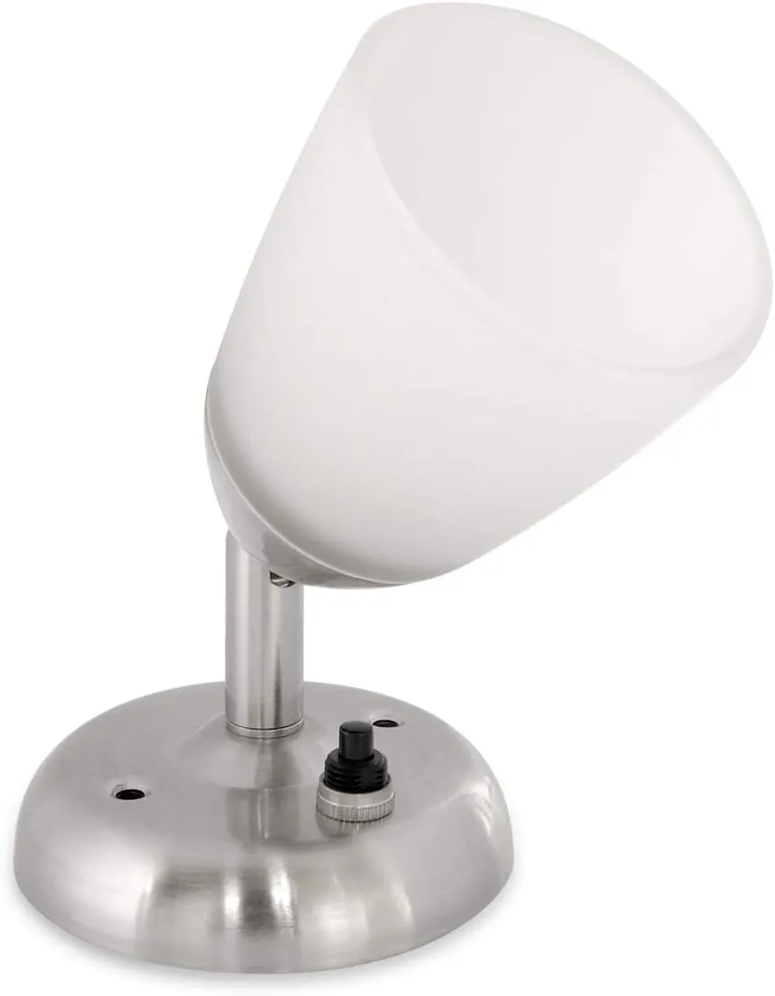 Dream lighting RV Interior 12 Volt LED Reading Lights with Switch Glass Shade Bedside Wall Sconce for Trailer Camper Wall Mount Spot Light, 3W 6000K White Lighting, 3.2x5.7 inch, Pack of 2