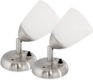 Dream lighting RV Interior 12 Volt LED Reading Lights with Switch Glass Shade Bedside Wall Sconce for Trailer Camper Wall Mount Spot Light, 3W 6000K White Lighting, 3.2x5.7 inch, Pack of 2