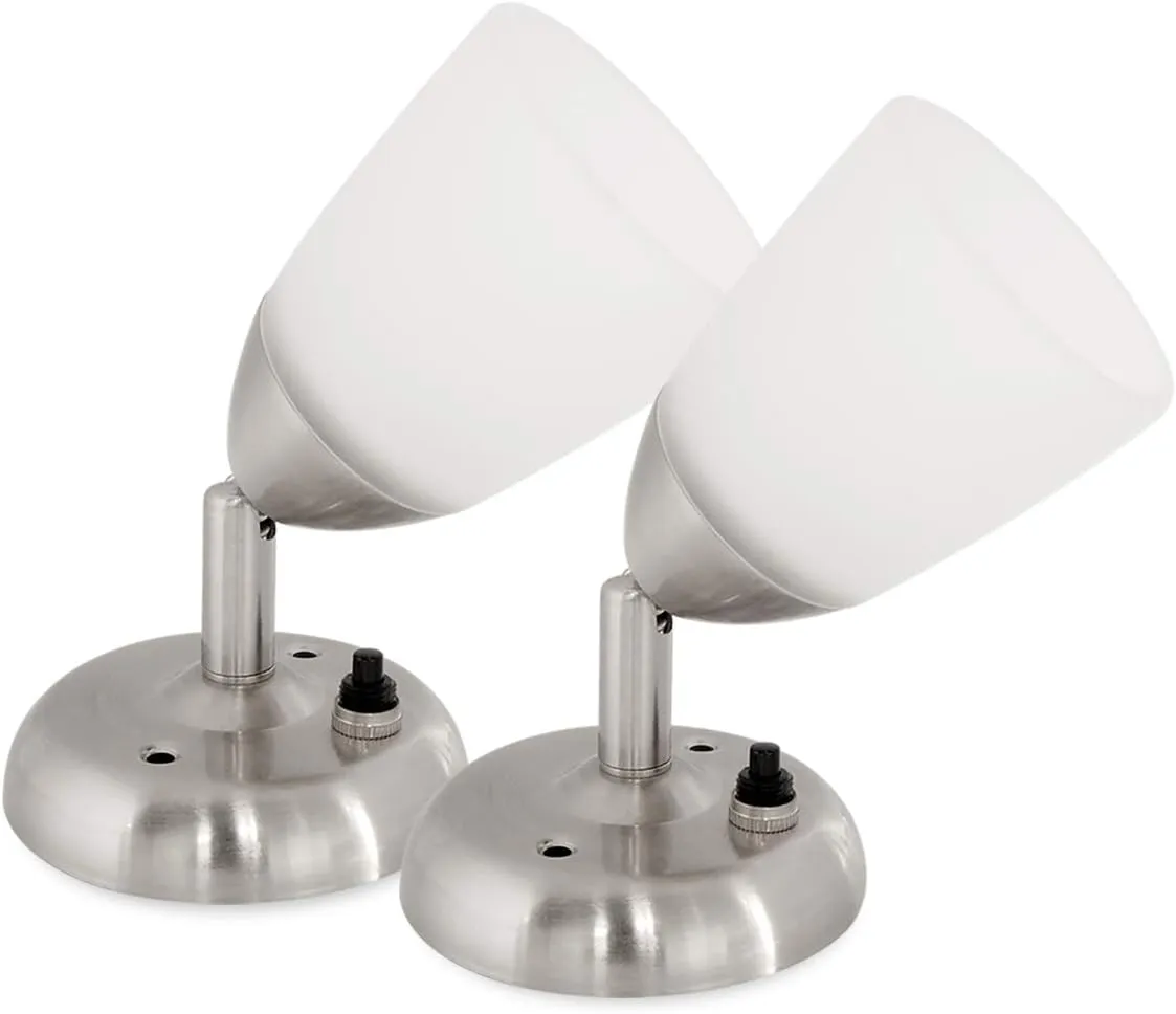 Dream lighting RV Interior 12 Volt LED Reading Lights with Switch Glass Shade Bedside Wall Sconce for Trailer Camper Wall Mount Spot Light, 3W 6000K White Lighting, 3.2x5.7 inch, Pack of 2