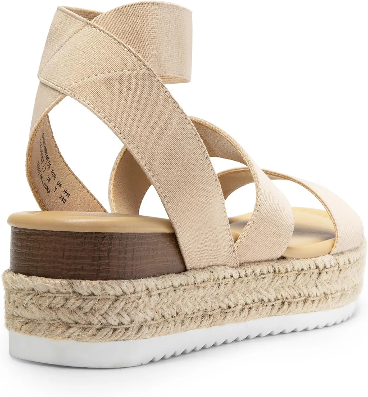 DREAM PAIRS Strappy Espadrille Platform Wedge Sandals for Women Dressy Summer, Comfortable Open Toe Sandals with Cushioned Insole and Ankle Strap Buckle