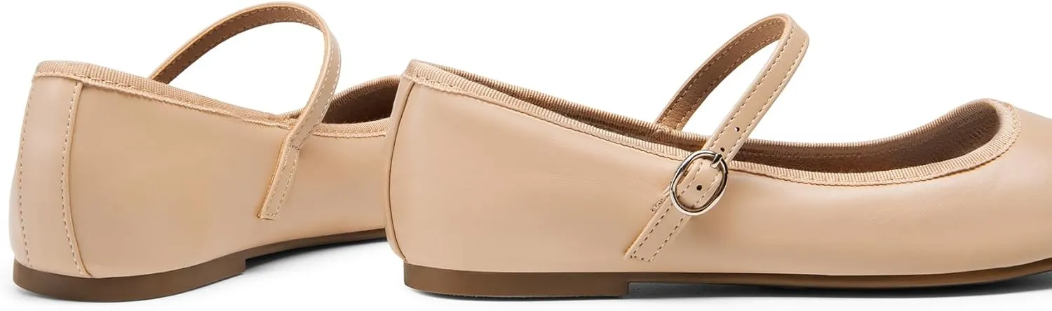 DREAM PAIRS Women's Ballet Flats Mary Jane Shoes, Round Toe Comfortable Dressy Casual Slip-on Work Daily Soft Flat Shoes