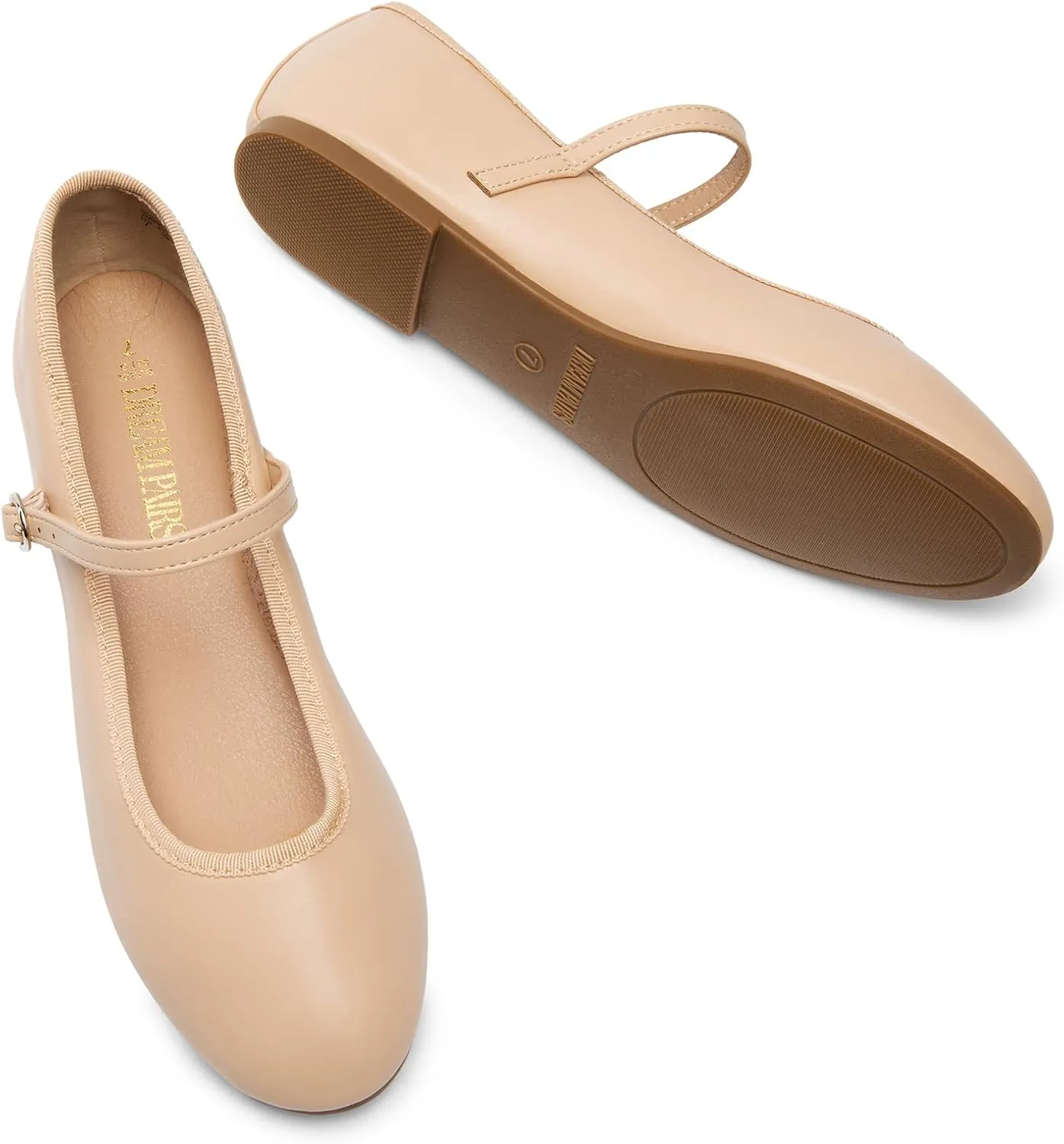 DREAM PAIRS Women's Ballet Flats Mary Jane Shoes, Round Toe Comfortable Dressy Casual Slip-on Work Daily Soft Flat Shoes