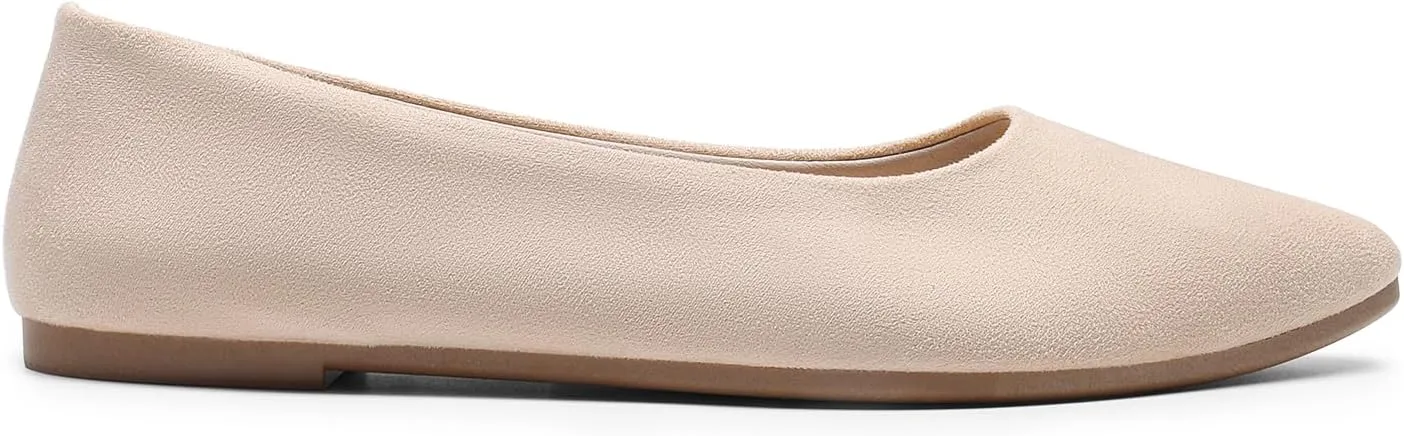 DREAM PAIRS Women’s Flats Comfortable Slip On Business Work Office Casual Suede Ballet Flats Pointed Toe Dress Shoes