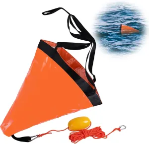 Drift Sock, 19”/24”/32”/42”/53” Sea Anchor for Boats with 30FT Tow Rope Line Buoy Ball Float, Drift Socks for Fishing Boat/Sail Boat/Kayak Trolling Sock