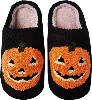 DRUGS ARE BAD Halloween Slippers for Women Men Spooky Lantern Pumpkin Slippers Soft Warm Plush House Indoor Outdoor Slippers