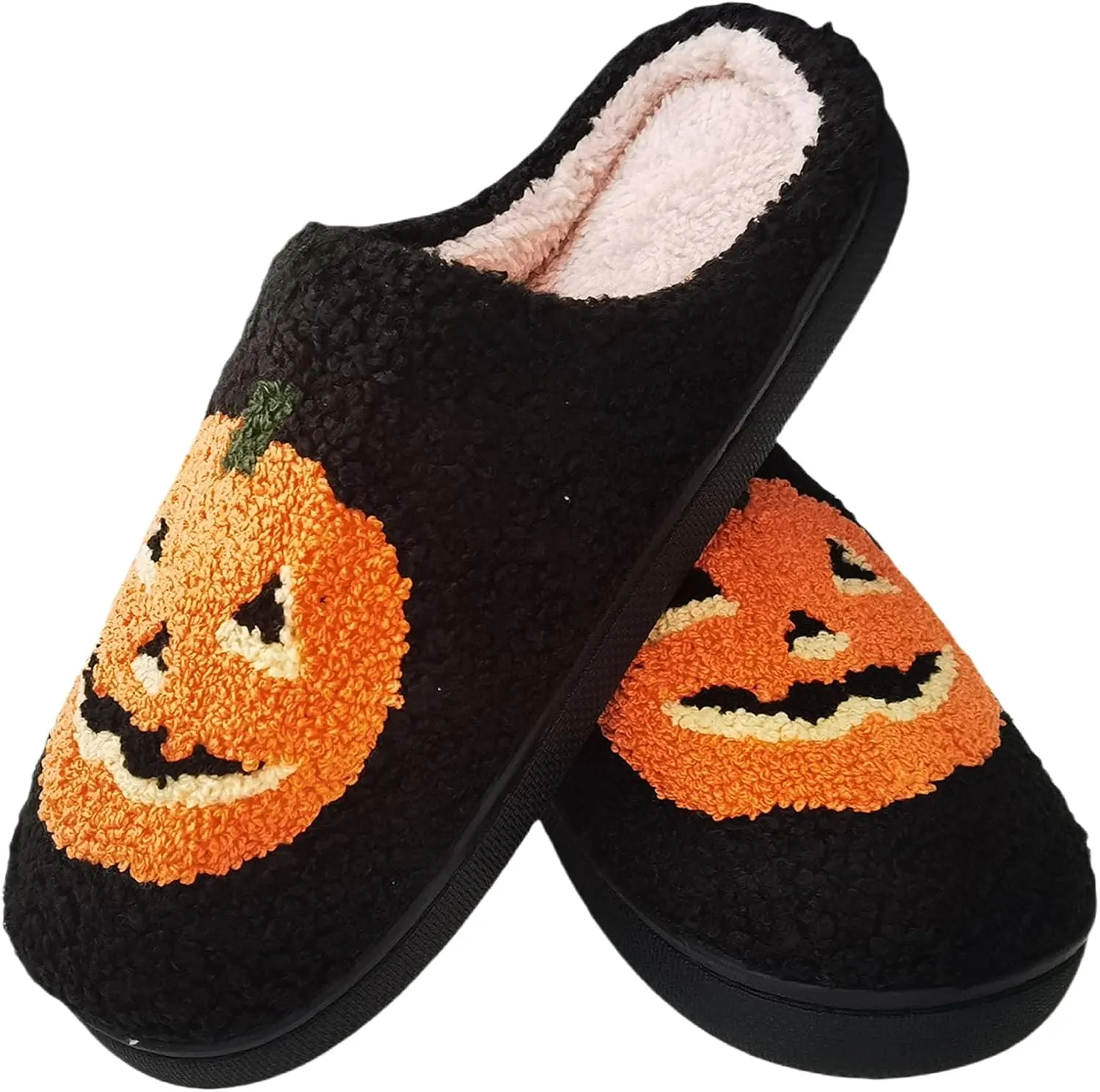 DRUGS ARE BAD Halloween Slippers for Women Men Spooky Lantern Pumpkin Slippers Soft Warm Plush House Indoor Outdoor Slippers