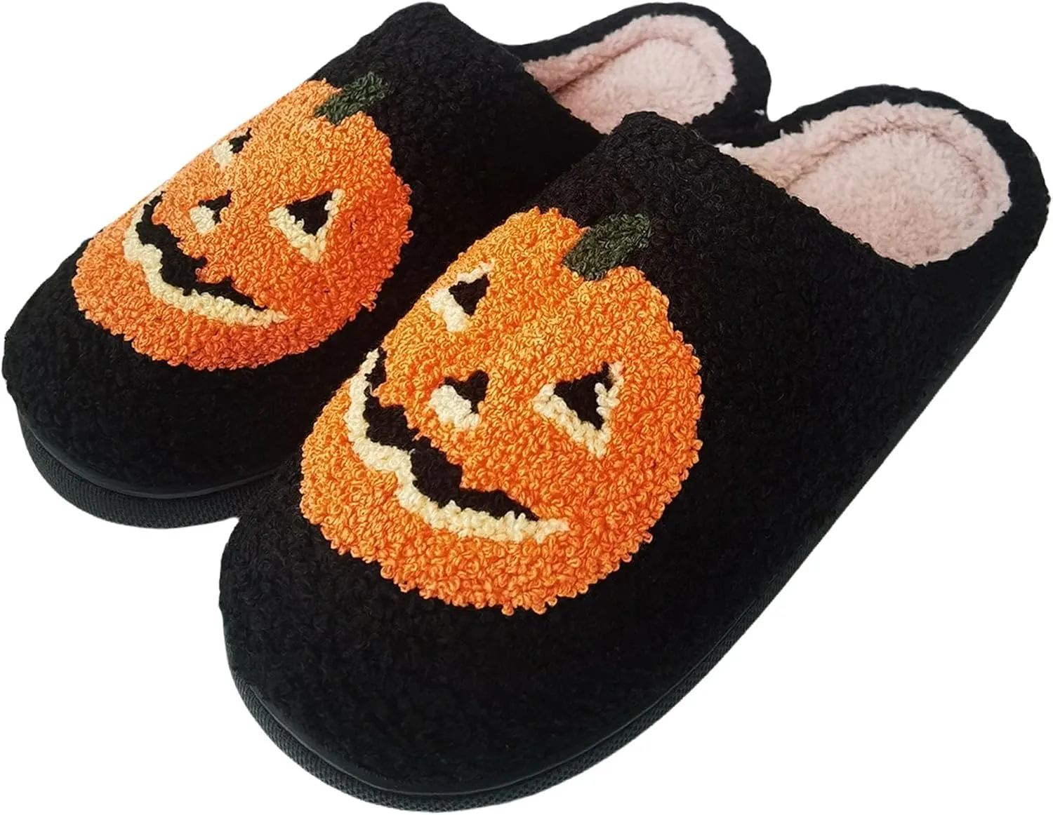 DRUGS ARE BAD Halloween Slippers for Women Men Spooky Lantern Pumpkin Slippers Soft Warm Plush House Indoor Outdoor Slippers