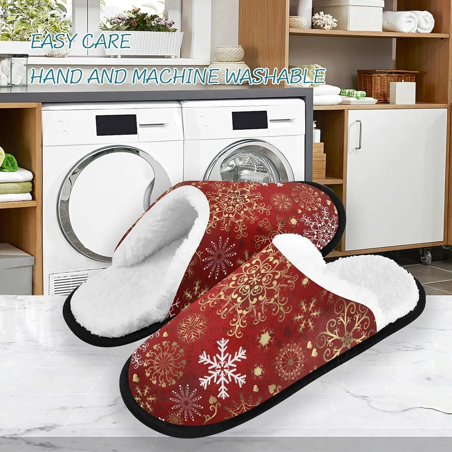 Dussdil Winter Spa Slippers Home House Slippers for Women Men Travel Slipper Soft Memory Foam Slipper Non Slip for Hotel Bedroom Shoes Slippers