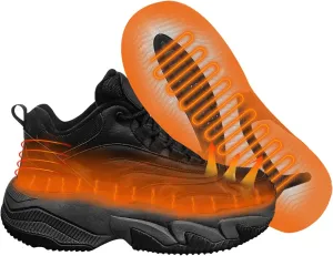 Electric Shoes for Men, Heated Sneakers with 4000Mah Rechargeable Battery, Foot Warmer Shoes 3 Heating Levels, Heating Hiking Shoes for Unisex Outdoor Feet Warm