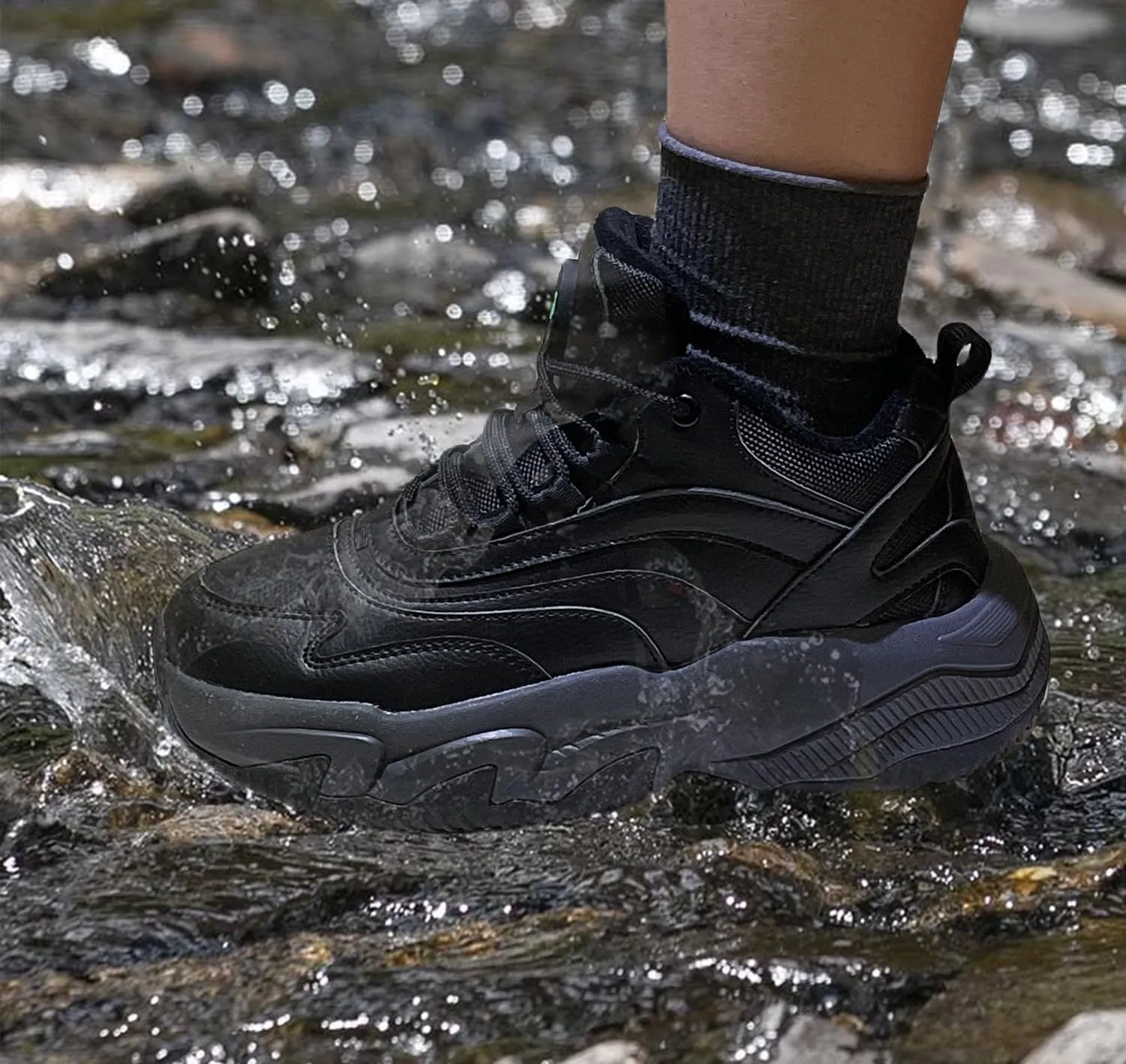 Electric Shoes for Men, Heated Sneakers with 4000Mah Rechargeable Battery, Foot Warmer Shoes 3 Heating Levels, Heating Hiking Shoes for Unisex Outdoor Feet Warm