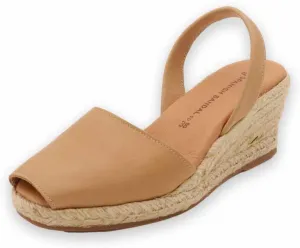 Espadrille Wedges for Women – Dressy Soft Leather Peep Toe Women’s Wedge Sandals, Casual Summer Slip on Espadrilles