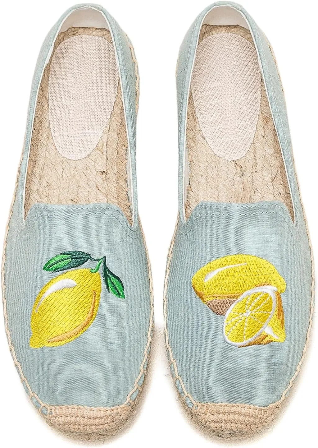 Espadrilles Loafers for Women - Comfort Round-Toe Women's Espadrille Simple Embroidered Espadrille Easy to Wear Suitable for Match T-Shirts,Dress,Jeans