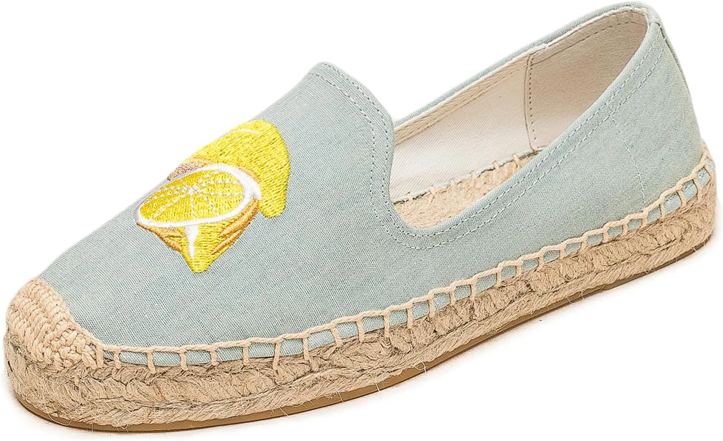 Espadrilles Loafers for Women - Comfort Round-Toe Women's Espadrille Simple Embroidered Espadrille Easy to Wear Suitable for Match T-Shirts,Dress,Jeans