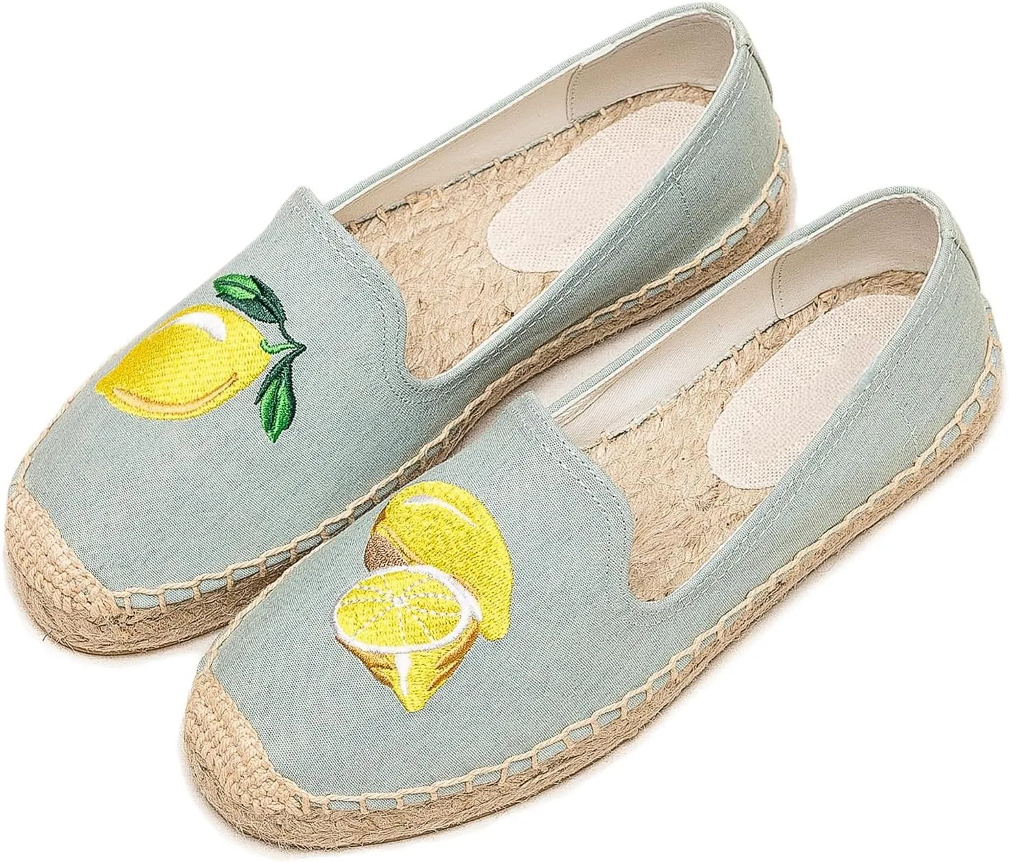 Espadrilles Loafers for Women - Comfort Round-Toe Women's Espadrille Simple Embroidered Espadrille Easy to Wear Suitable for Match T-Shirts,Dress,Jeans
