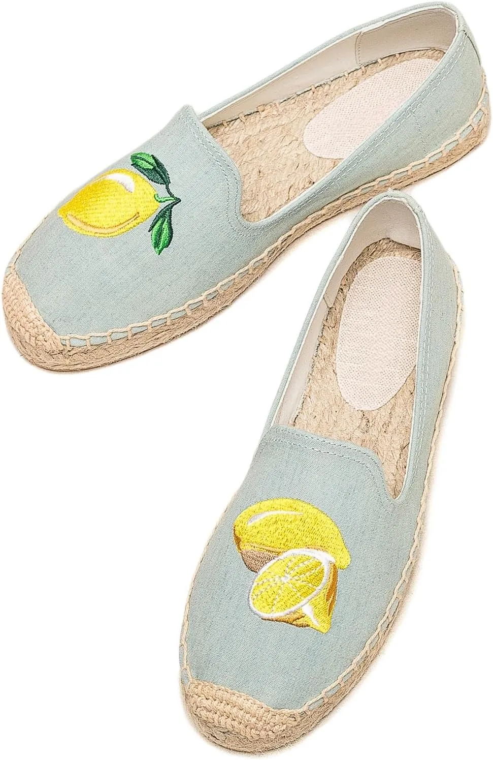 Espadrilles Loafers for Women - Comfort Round-Toe Women's Espadrille Simple Embroidered Espadrille Easy to Wear Suitable for Match T-Shirts,Dress,Jeans