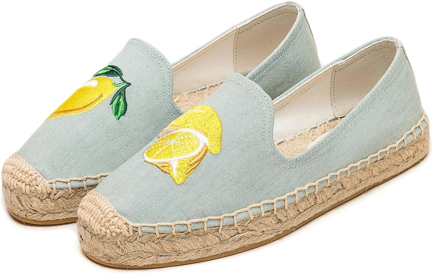 Espadrilles Loafers for Women - Comfort Round-Toe Women's Espadrille Simple Embroidered Espadrille Easy to Wear Suitable for Match T-Shirts,Dress,Jeans