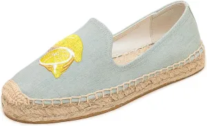 Espadrilles Loafers for Women - Comfort Round-Toe Women's Espadrille Simple Embroidered Espadrille Easy to Wear Suitable for Match T-Shirts,Dress,Jeans