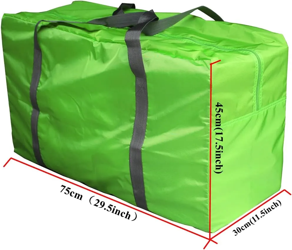 Extra Large 30" Moving Bag Totes Heavy Duty Reusable Inflatable Kayak Storage Carry Bag Lightweight Nylon Luggage Bag for Travelling,College Dorm, Camping, Christmas Decorations Storage