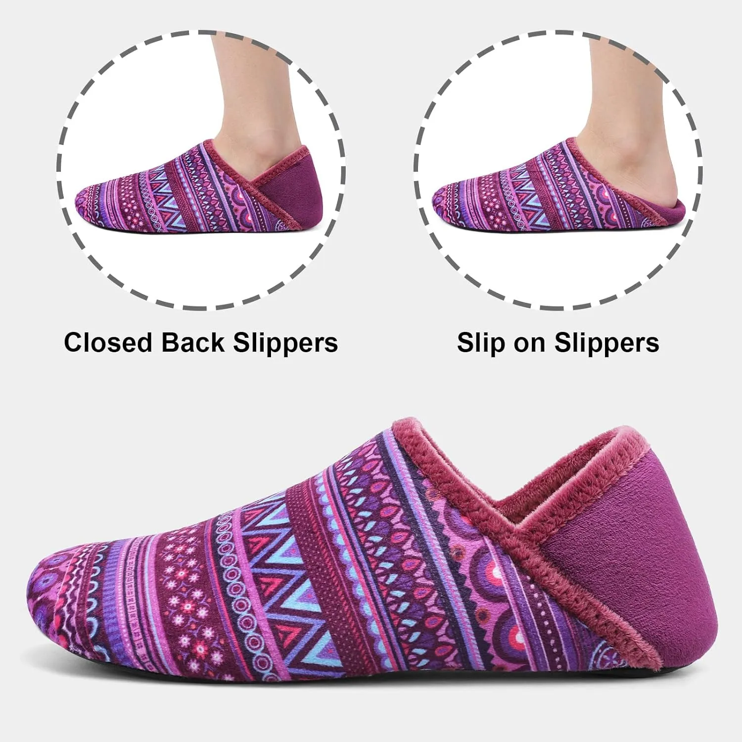 Fires Womens Mens Slippers with Rubber Sole Soft-Lightweight House Slipper Socks Around House Shoes Non Slip Indoor/Outdoor