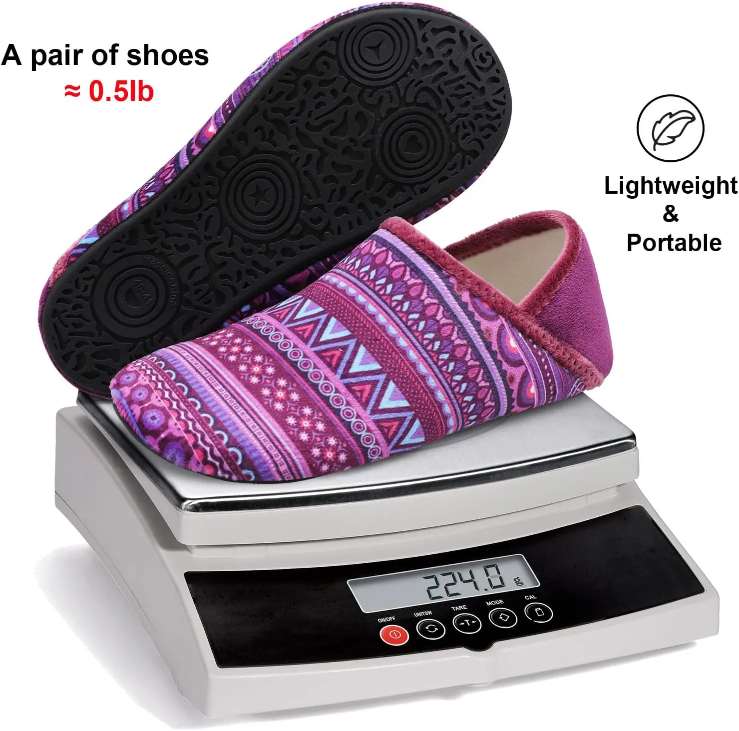 Fires Womens Mens Slippers with Rubber Sole Soft-Lightweight House Slipper Socks Around House Shoes Non Slip Indoor/Outdoor