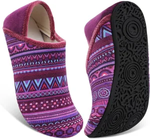 Fires Womens Mens Slippers with Rubber Sole Soft-Lightweight House Slipper Socks Around House Shoes Non Slip Indoor/Outdoor