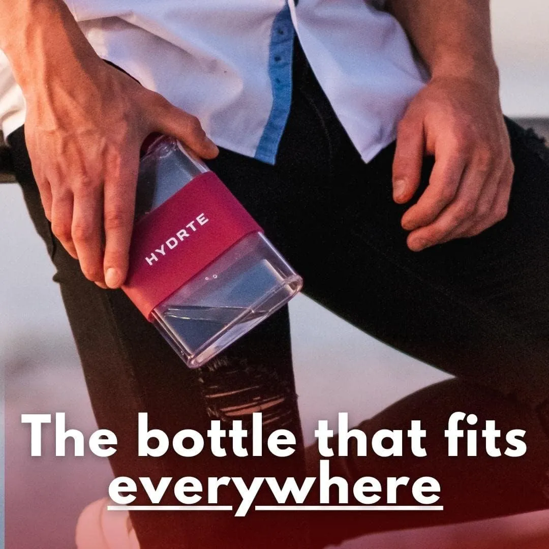 Flat Water Bottle 13 oz, Leak Proof and Slim Water Bottle Design, The Purse Water Bottle, Cute Water Bottles made for Women and Men, BPA Free Square Water Bottle