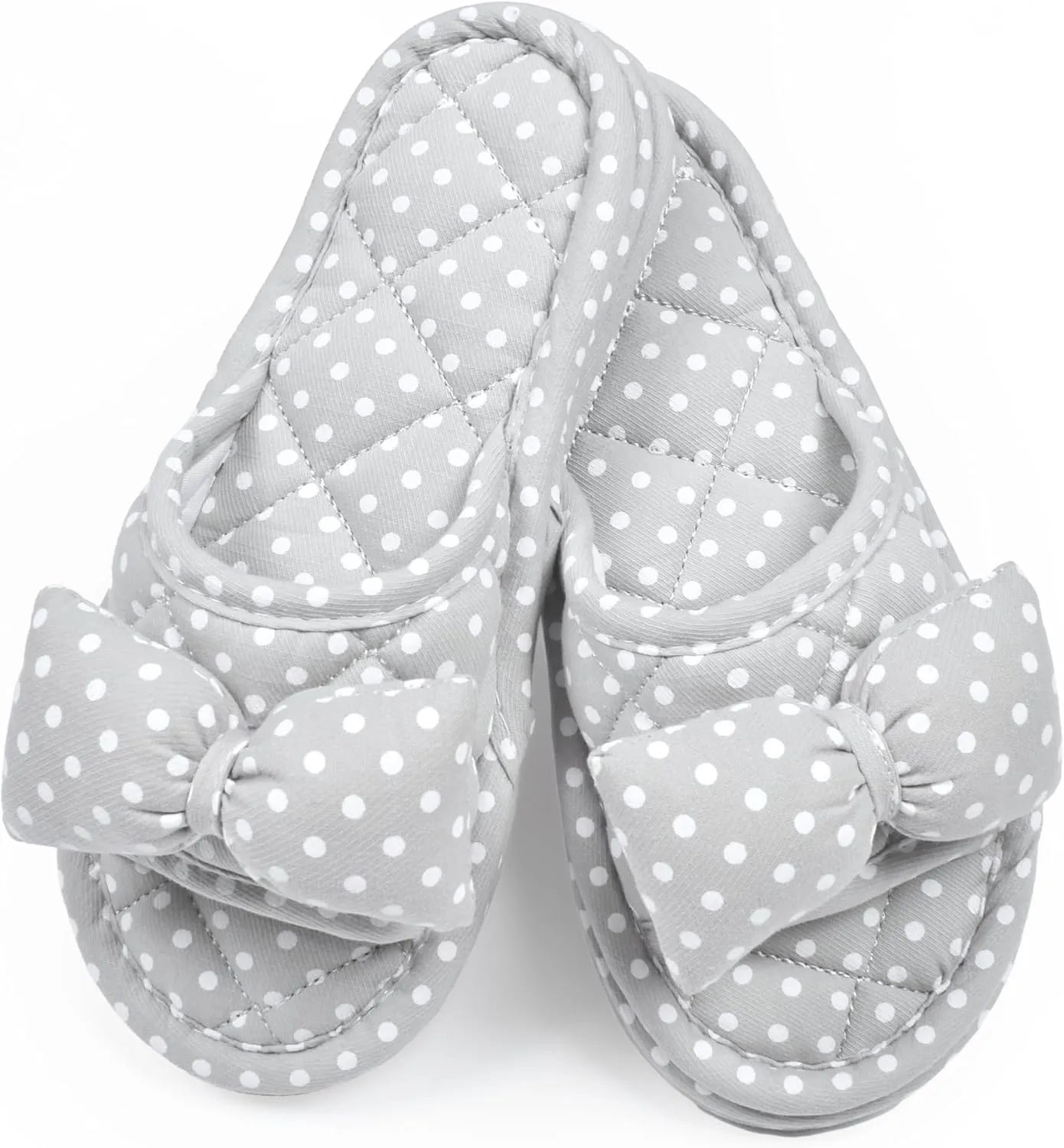Floral Velvet House Slippers for Women, Lightweight Open Toe Washable Portable Foldable Comfortable Guest Hotel Travel Airplane Spa Slippers