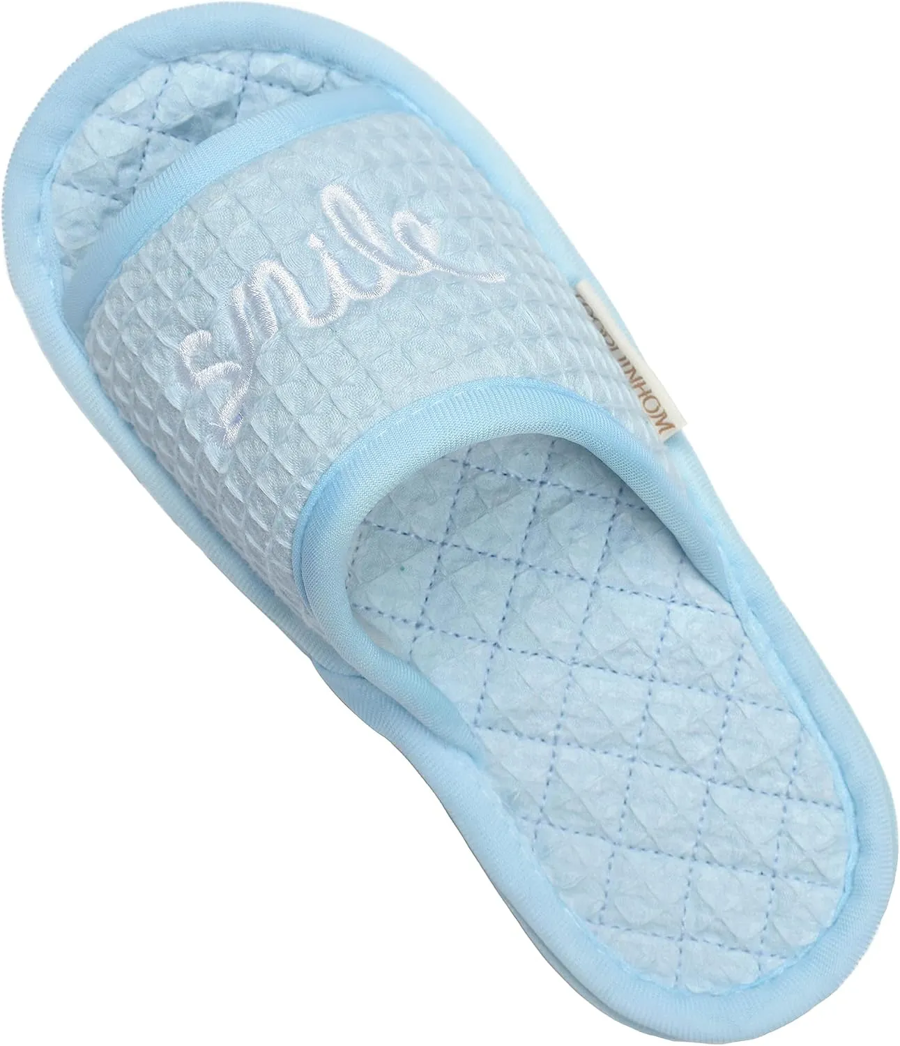 Floral Velvet House Slippers for Women, Lightweight Open Toe Washable Portable Foldable Comfortable Guest Hotel Travel Airplane Spa Slippers