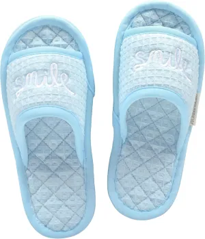 Floral Velvet House Slippers for Women, Lightweight Open Toe Washable Portable Foldable Comfortable Guest Hotel Travel Airplane Spa Slippers