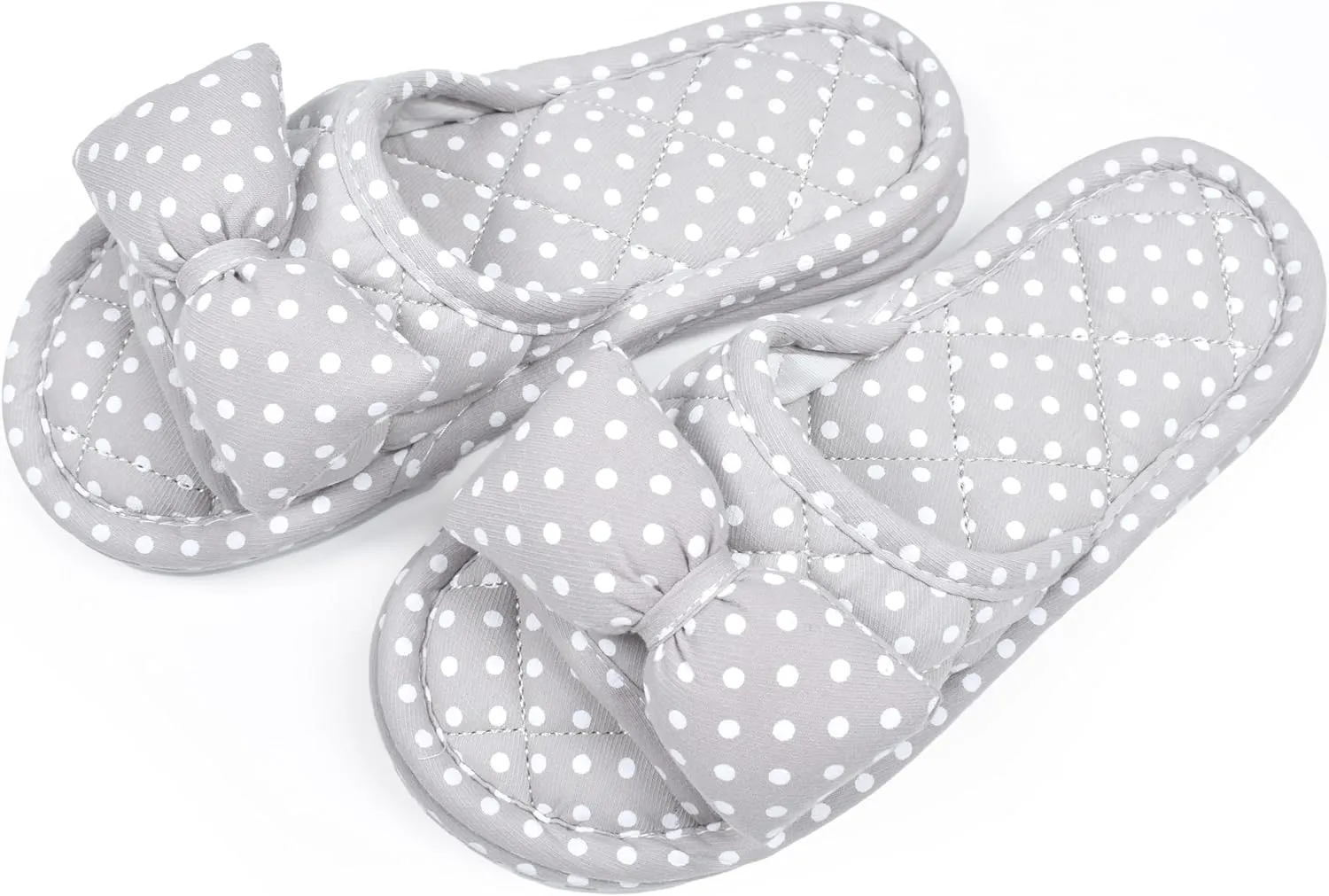 Floral Velvet House Slippers for Women, Lightweight Open Toe Washable Portable Foldable Comfortable Guest Hotel Travel Airplane Spa Slippers