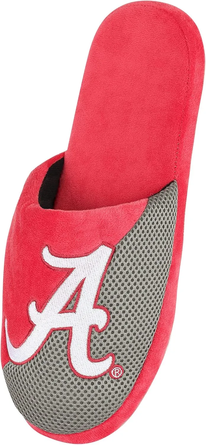 FOCO Mens NCAA Team Logo Staycation Plush House Shoes Slide Slippers
